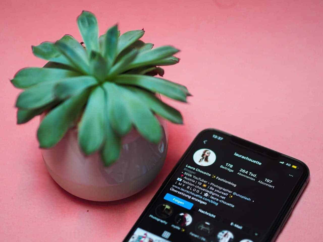 Image of a smartphone app and a plant