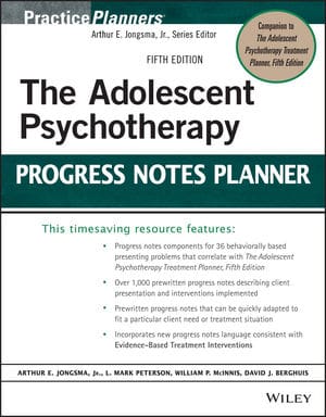 The Adolescent Psychotherapy - Progress Notes Planner Book