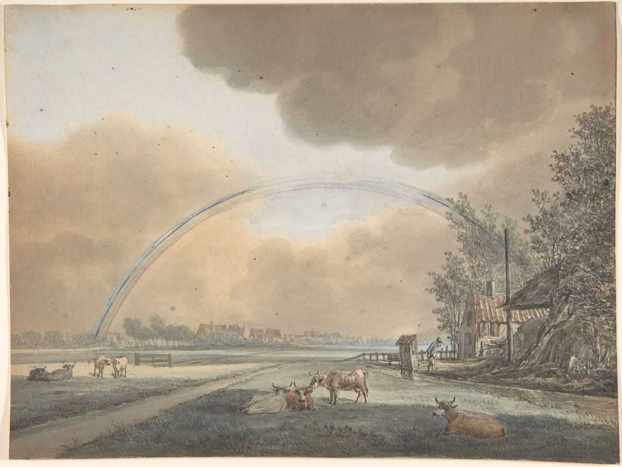Landscape with a Rainbow over a Farmhouse and Distant Village n.d. Vincent Jansz. van der Vinne Dutch, Met Museum (article on anxiety quotes)