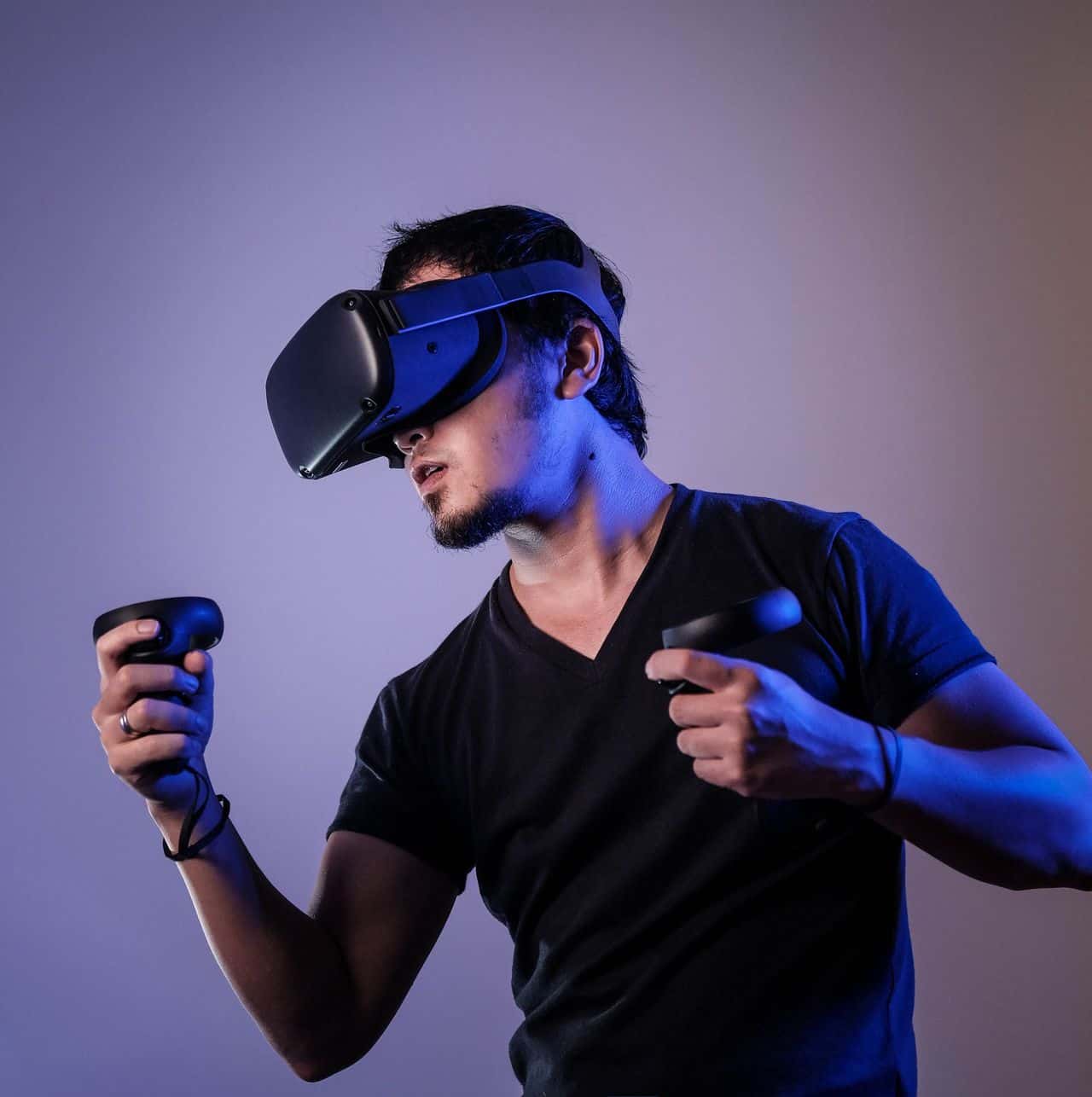 Image of person experiencing a virtual realty session