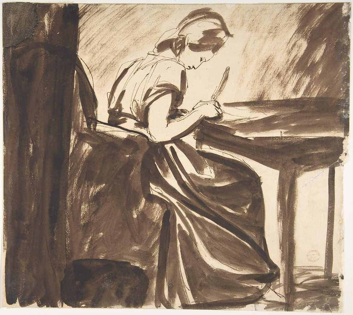 Lady Seated at a Table (recto); Dancing Figures (verso), George Romney, 1775 or later, The Metropolitan Museum of Art (article on writing therapy)