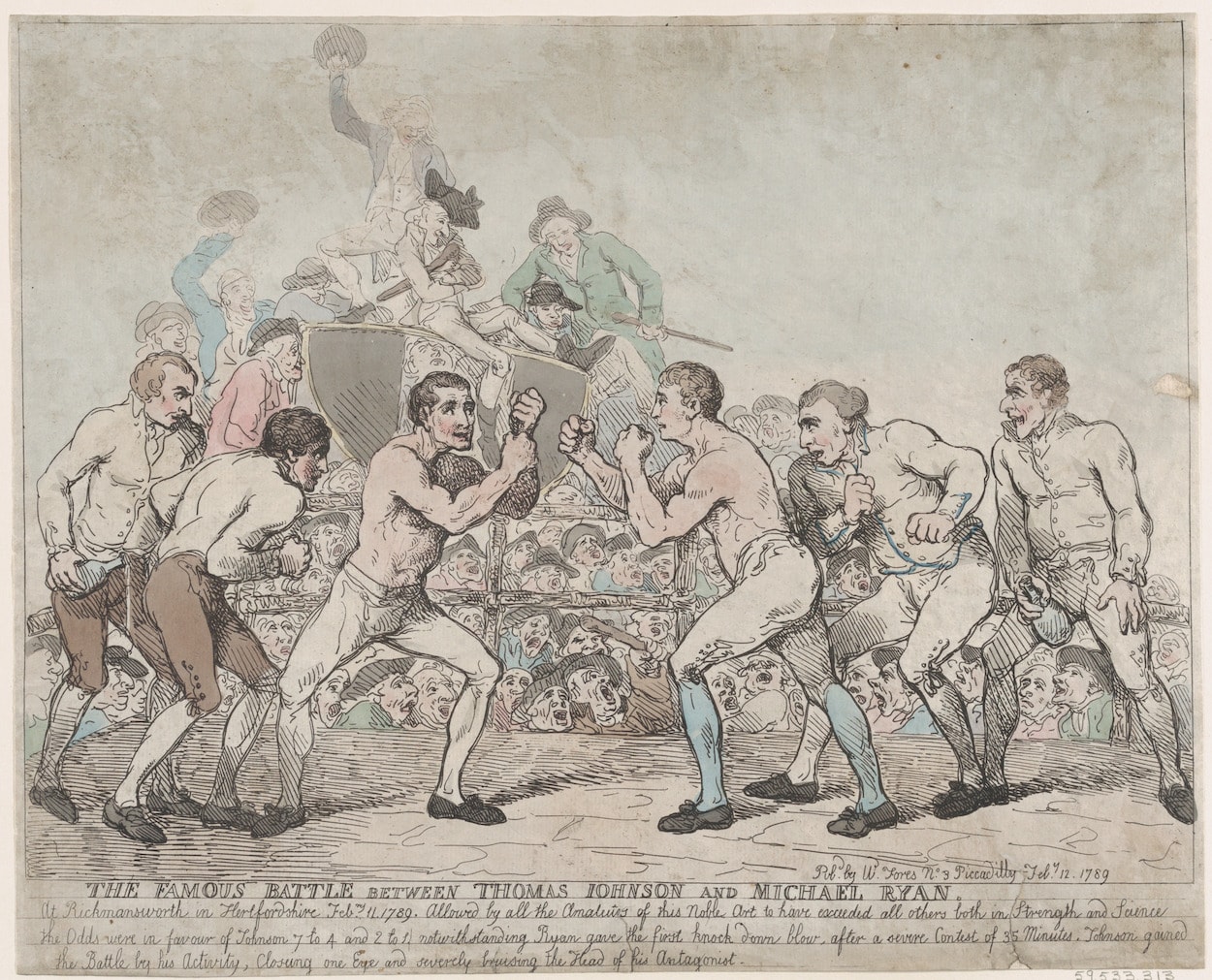 The Famous Battle Between Thomas Johnson and Michael Ryan, 1789, February 11, Various artists, The Metropolitan Museum of Art (article on somatic therapy)